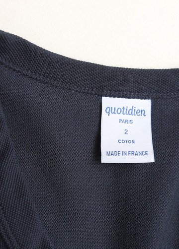 Quotidien Cotton Mesh Pique V Cardigan NAVY (5)