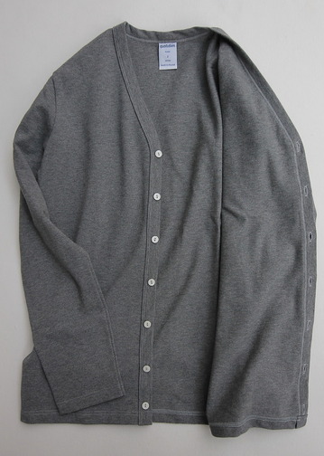 Quotidien Cotton Pique V Neck Cardigan HEATHER GREY (3)