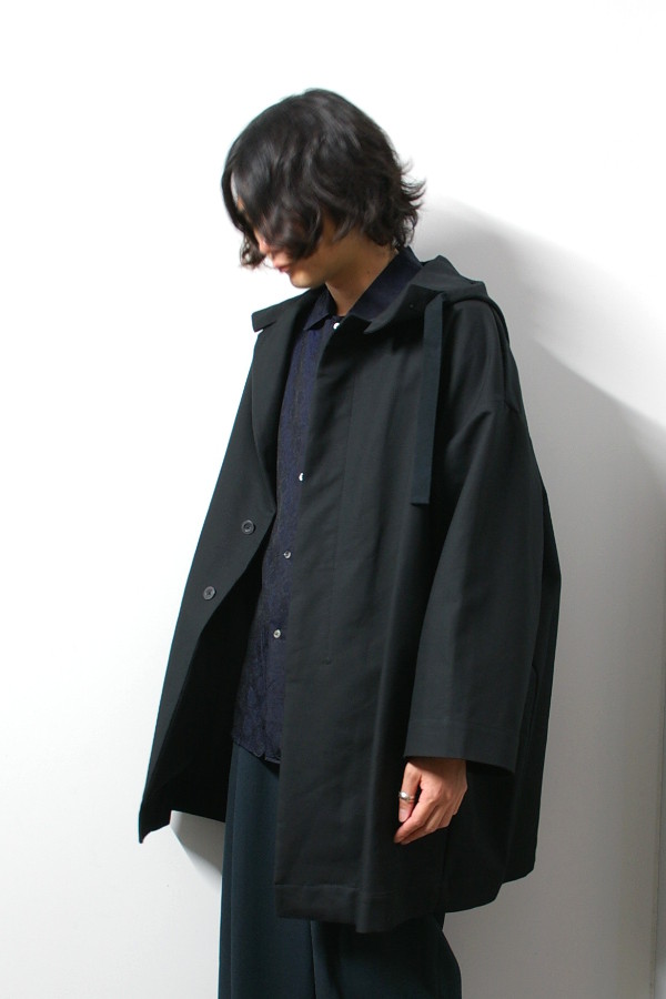 shinya kozuka シンヤコズカ hooded coat solotex black 通販 取り扱い