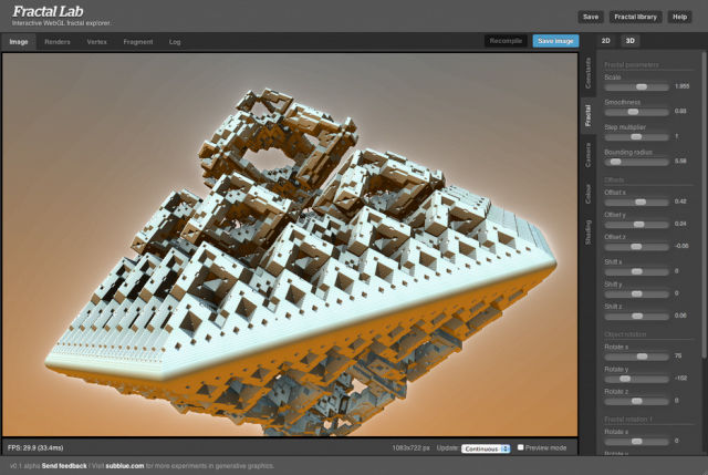 フラクタルの迷宮を旅できるウェブアプリケーション　Fractal Lab