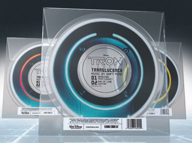 海外沸騰 TRON: Legacy 限定の半透明アナログ盤(まさにDisc) が発売