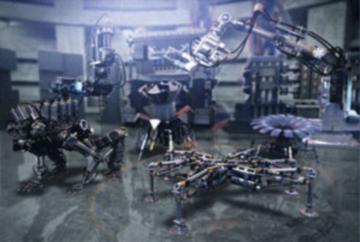産業用ロボットが躍動する精巧な3DCG - Machine : Yu Fujii