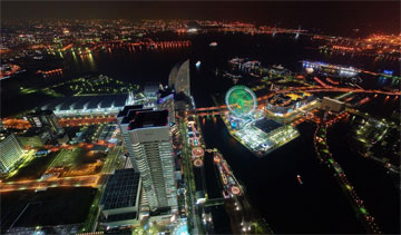 360°展望できる横浜のパノラマ夜景