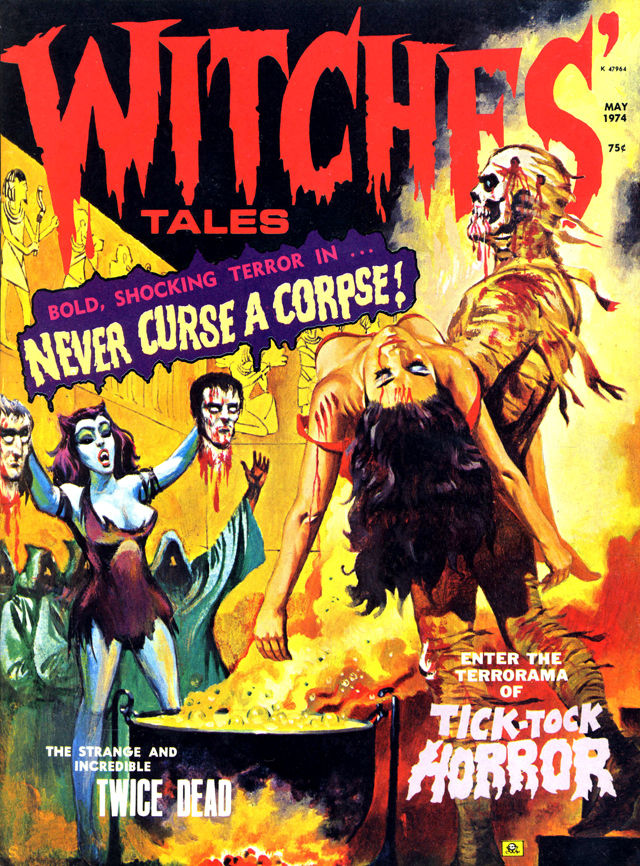 【駄菓子屋感満載】マニアックな70年代のホラー雑誌の表紙　Witches' Tales