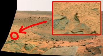 NASAが撮影した火星の地表に人影？