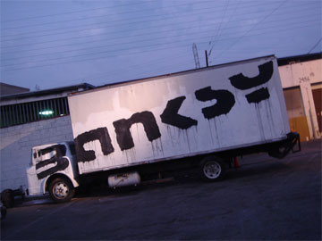 Banksy’s guerilla art installation “Barely Legal” in LA