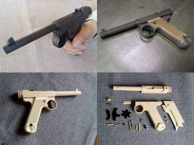 木製ゴム銃-02-南部十四年式拳銃