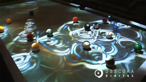 波紋だったり炎だったりムンムンになったりするビリヤード台 - Obscura Cuelight Pool Table