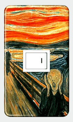 スイッチプレート カバー 西洋名画 エドヴァルド・ムンク 叫び 1つ穴
