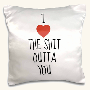 Xander面白い引用 – I Love The Shit Outtaを、ブラックLetters with a picture of a Heart – 枕ケース 16x16 inch Pillow Case pc_213436_1