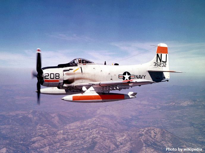 1280px-AD-6_Skyraider_of_VA-122_in_flight_c1960