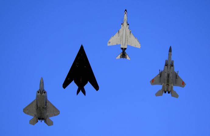F-22+F-117+F-4+F-15