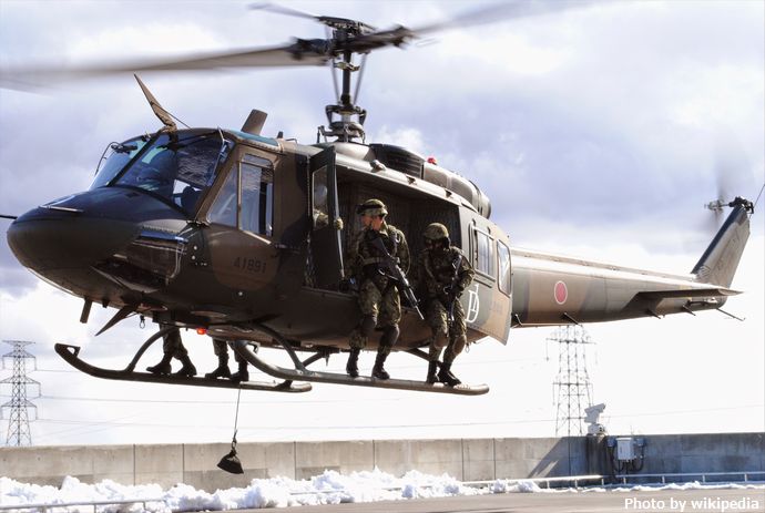 UH-1J(空路潜入訓練・第34普通科連隊)