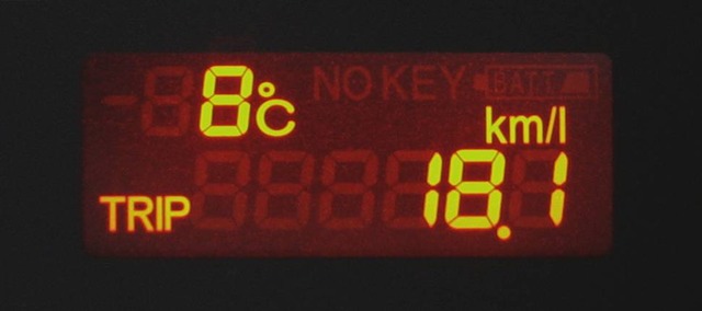 2006_Honda_Airwave_fuel_efficiency_meter