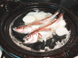 作り始めのハタハタ鍋です。