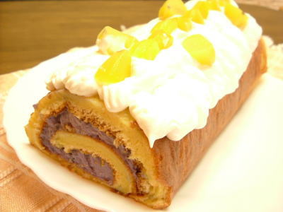 紫いものスイートポテトロールケーキ