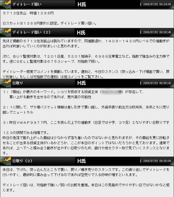 デイトレード情報