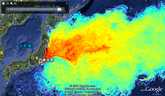 RadioactiveSeawaterImpactMap20111111