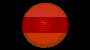 Planet Venus complets transit