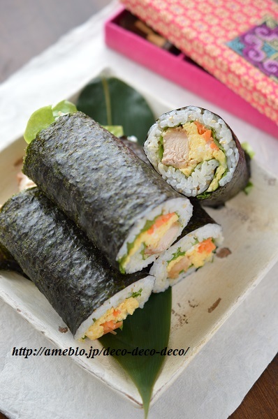照り焼きチキンのサラダ巻き1