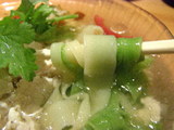 樹氷鶏凉麺 麺のアップ