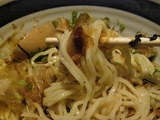 梅乃和え麺雑炊〆 麺のアップ
