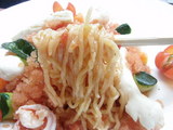 トマトのシャーベットヌードル 麺のアップ