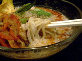 和氷山冷胡麻味噌 麺のアップ