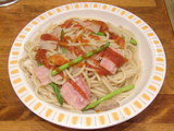 アスパラとベーコン(ハバネロソース) 大盛 610円