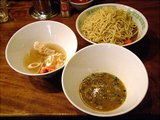 生たらばがにの2種類のタレのつけめん
