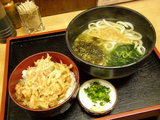 Bセット こんぴらうどん+かきあげ丼 600円