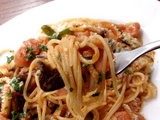 スパゲッティーニ・ナポリタン俺風 麺のアップ