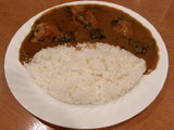 ほうれん草とチキンカレー 950円 + 倍辛 50円