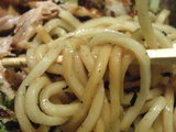 極太まぜそば 麺のアップ