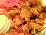 蒙古丼 唐辛子に塗れた豚肉