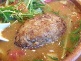 たんたんめん ハンバーグのアップ