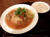 「チキン麺」の4辛 850円 + 「ミニライス」 無料