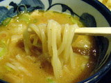 熟成味噌つけめん 麺のアップ