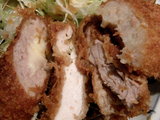 バラエティかつ定食 各具材の断面