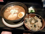 牡蛎めしランチセット 半味噌らーめん 880円