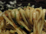 味噌ボナーラ 麺のアップ