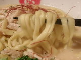 あさりクリーム平打麺 麺のアップ