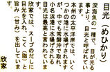 目光を使っています。