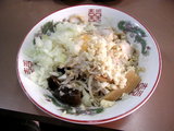 油めん 750円 きざみ生ニンニク 玉ねぎ多め
