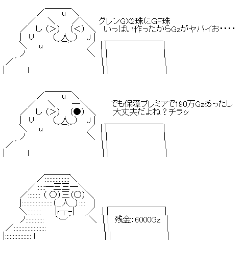 Gzが武具生産の一番のネック