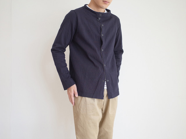nisica ガンジーネックカーディガン Gray & Navy : diance blog