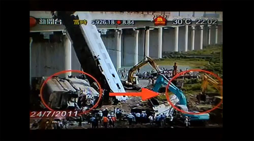 【中国鉄道事故】香港から検証動画、埋めた事故車両で遺体発見!?・・・日本へ拡散のお願いも(動画)