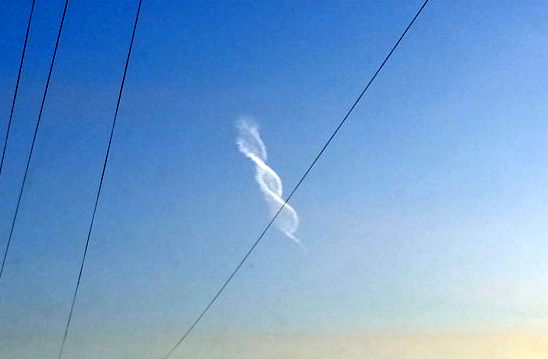 モスクワに現れたらせん状の雲