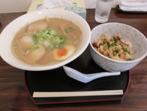 麺屋ひろ 煮干し中華(味噌)+ミニ炙りチャーシュー丼