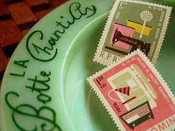 stamp+vintage french ashtray